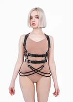 Foreign Trade Belt Accessories Adjustable Punk Metal Buckle Leather Belt Bondage Strap Leather Harness