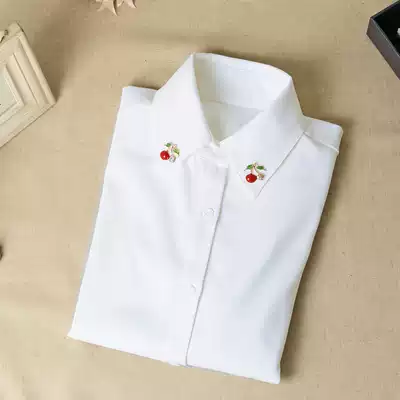 Spring and autumn new tops casual all-match thin slim fashion long-sleeved shirts women's professional bottoming white shirts