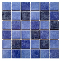 Peacock Blue Mosted Three -Color Blue 48