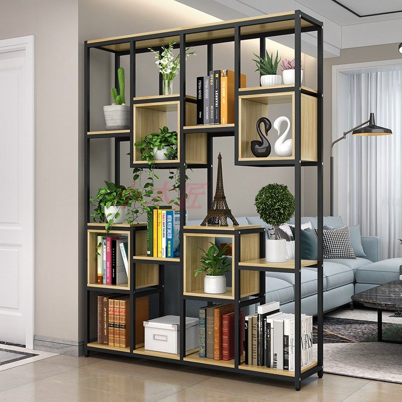 Iron Art Shelf Living Room compartment Landing Show Shelf Simple flower shelf Multi-layer Xuanguanbou Decorative Separator Bookshelf