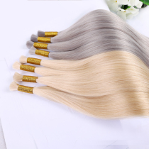 Real hair braids divergent hair hair smoky gray highlight hair extension Real hair 0 degree color can be dyed any color without trace hair extension bundle