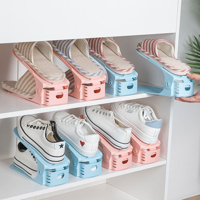 【8个装】双层可调节收纳鞋架鞋托