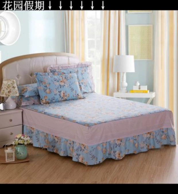 Mengsi giường ngủ bông váy bedspread đặt một mảnh duy nhất của tấm bông 1,8 / 1,5 / m m vận chuyển - Váy Petti ga giường viền ren