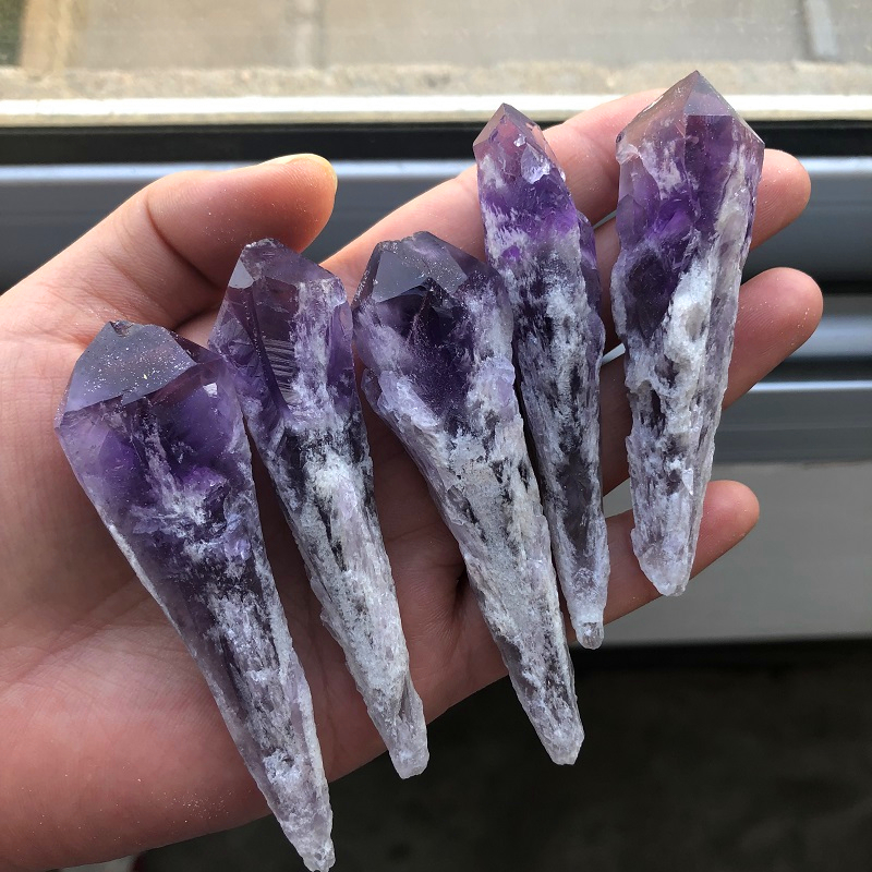 Gravel natural amethyst original stone pendulum piece original mineral wool specimen stone waterite crystal scepter