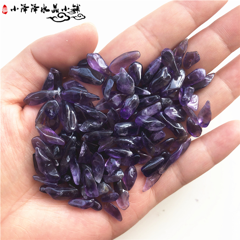 Natural amethyst raw stone crushed stone puppy tooth shape MAGNET Uruguay Purple Crystal Cluster Hole Crystal