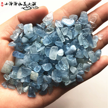 Natural Sea Blue Treasure Crushed Stone 8-12mm Raw Stone Grain Crystal Racking Fish Tank Flower Pot with Ornamental Upholstery material