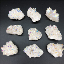 Electroplating natural Brazilian white crystal cluster original stone original mine small pendulum piece degaussed fish tank flower pot