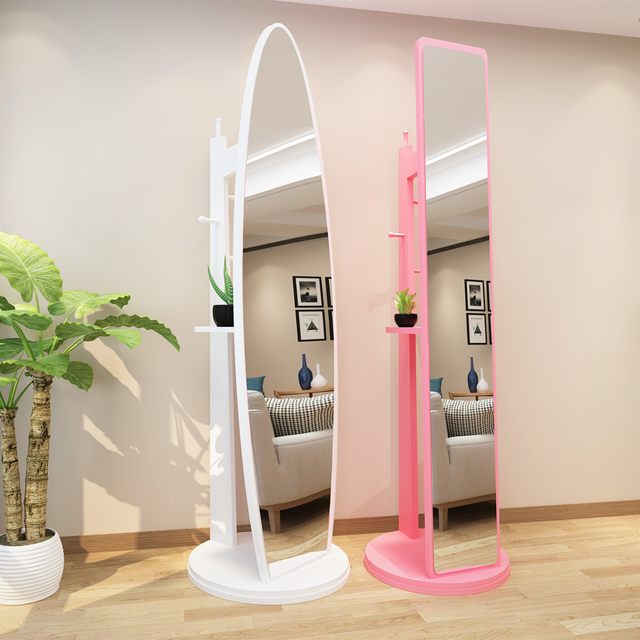 Modern minimalist full-body mirror women's hanging clothes dressing mirror mobile floor mirror with wheels fitting mirror special price white