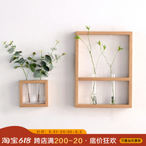 Nordic Solid Wood Wall Decoration Flower Shelf Water Pewter Dining Room White Oak Wood Creative Wall-mounted Flower Shelf