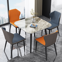 Modern Brief Bright Light Rockboard Table Square Small Household Type Home Nordic Leisure Talks Table Light Extravagant Table And Chairs