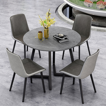 4S Talks Table And Chairs Combination Brief Reception Leisure Marble Small Round Table Commercial Guests Rock Board Home Dining Table And Chairs