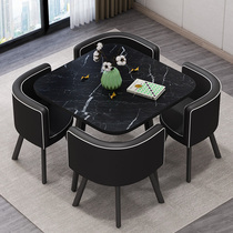 Simple reception negotiation table and chair combination Creative small round table meeting lounge area Office meeting table Leisure table and chair