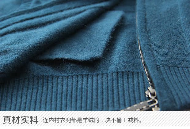 Áo len cashmere nam v-cổ áo bóng chày dây kéo áo len dày áo len đan áo khoác ngắn trung niên cha áo len lỏng lẻo áo thun nam cổ tròn