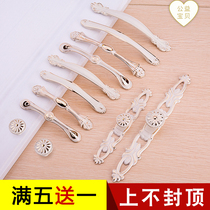 European ivory white handle modern minimalist cabinet shoes cabinet wardrobe door hardware drawer handle American single hole