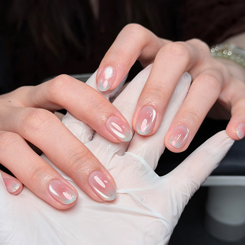 Handmade Cat-Eye Nail Tips, Short Style, 2026 New Model, High-End and Stunning, Summer Ice-Transparent Blue Gradient Nail Art Handmade Cat-Eye Nail Tips, Short Style, 2026 New Model, High-End and Stunning, Summer Ice-Transparent Blue Gradient Nail Art