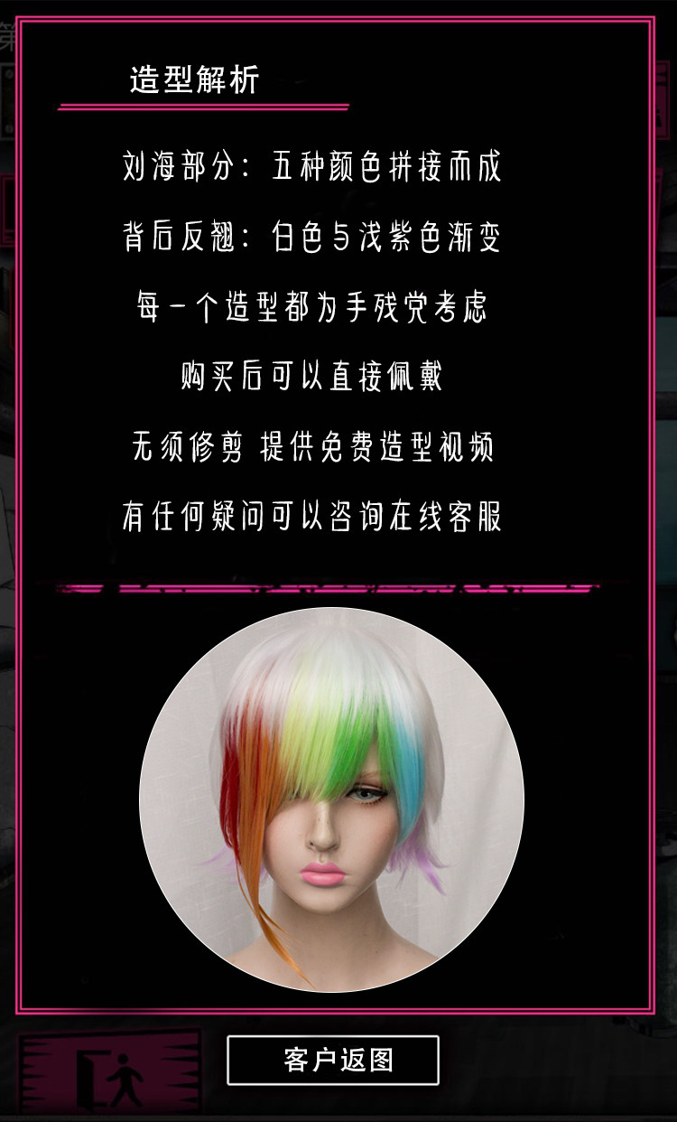 爆款熱賣惡狼游戲飯田倫太郎cos假發新村洸相田裕也森美咲一條椿 露天拍賣