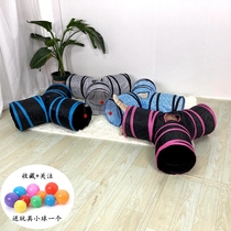 Cat Tunnel Rolling Earthworm Folding Splicing Small Pet Toy Cat Nest Tent Tee Blue Y Character Big