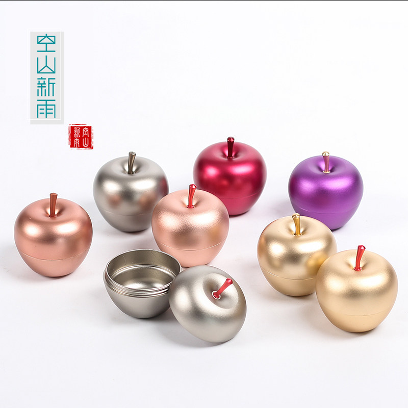 Seal Portable Tea Leaf Jar Tea Box Mini Trumpet Apple Aluminum Tank Creative Boutique Jewelry Gift Box Packaging Jar