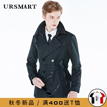 English style short windbreaker men Spring and Autumn New Korean slim double-breasted young handsome mens trend coat