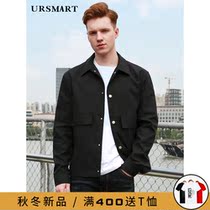 Jacket mens youth tooling simple fashion solid color autumn and winter new tough handsome Korean mens short coat tide