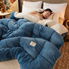 Winter Milk Velvet Quilt, Thickened and Warm, Fleece-Lined Quilt Core, Double Cotton Quilt, Winter Single Dormitory Bed