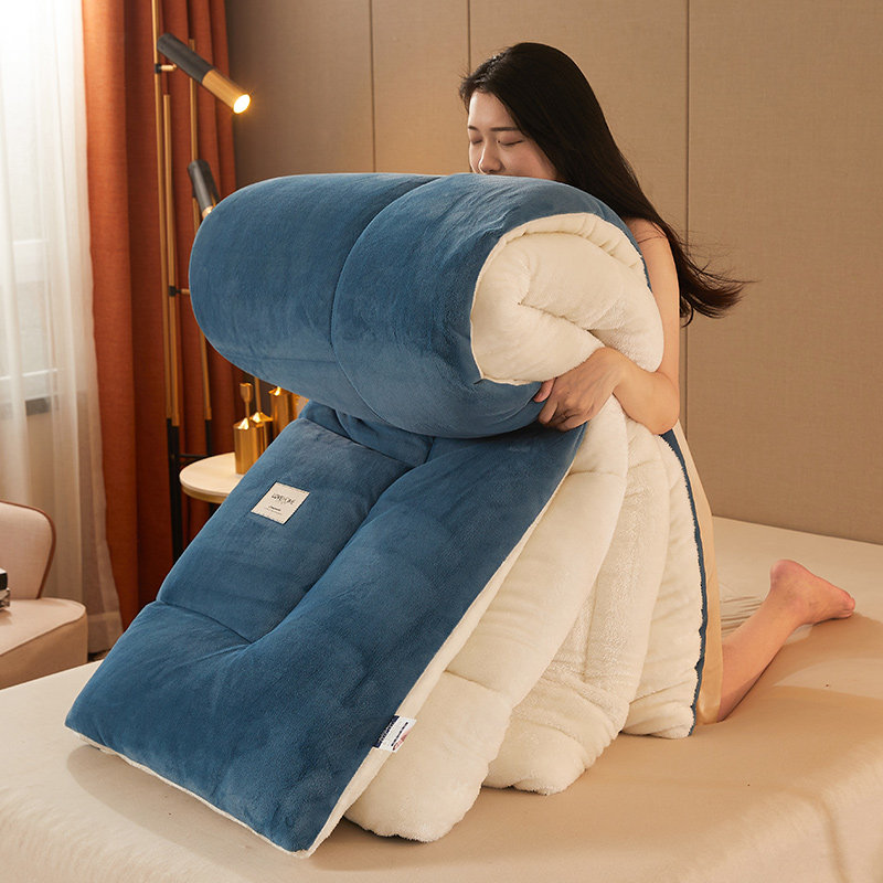 Winter Milk Velvet Quilt, Thickened and Warm, Fleece-Lined Quilt Core, Double Cotton Quilt, Winter Single Dormitory Bed