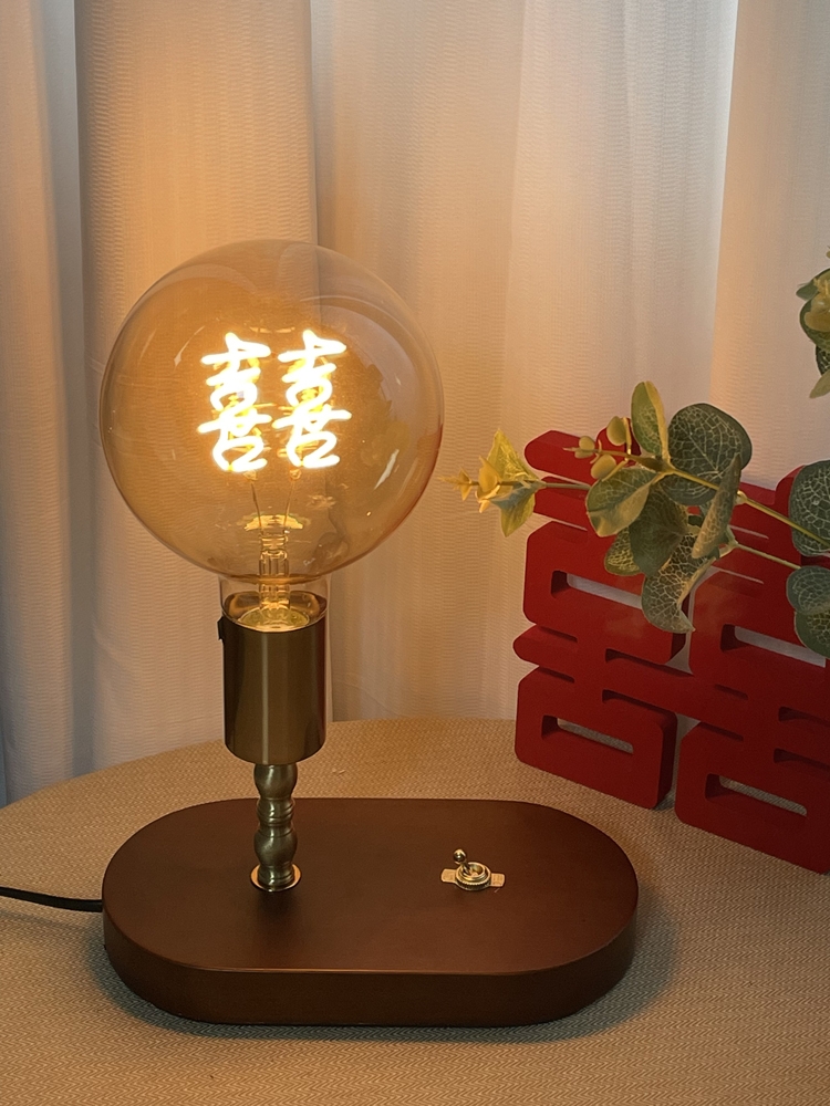Home Lamp Country Tide Wedding Table Lamp Wedding house headlights bride accompanied by marriage Changming light New wedding gift red Double Heineword Lamp-Taobao