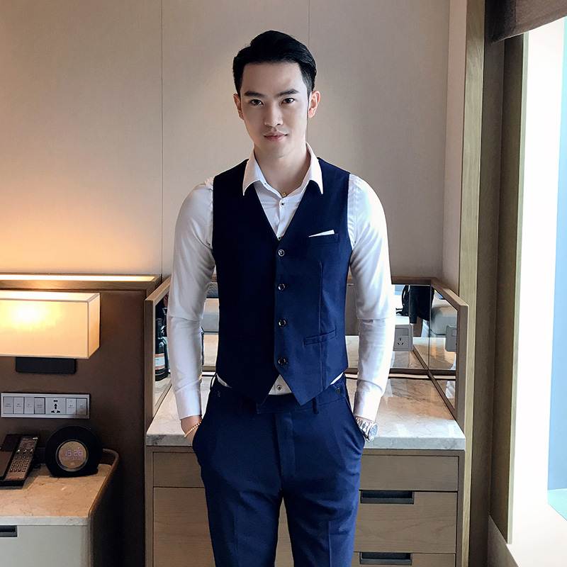Trang phục nam đẹp nhất nhóm nam chú rể phù hợp với vest vest ba mảnh phiên bản tiếng Anh Hàn Quốc của Slim kết hôn với anh em đẹp trai vest nam
