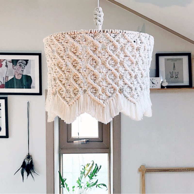 Hand-Woven Large Lampshade Bedroom Chandelier Ceiling Lamp Bohemian ins Ethnic Style B&B Hotel Lighting Fixtures