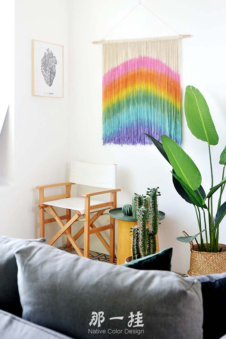 [Hạnh phúc Cầu Vồng] mà treo tay nhuộm tường tấm thảm treo B & B trẻ em phòng mô hình trang trí phòng mềm thảm treo tường blackpink