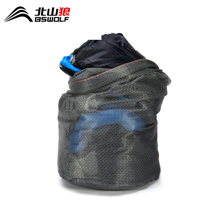 North Mountain Wolf Outdoor Camping Sleeping Bag Mesh Fabric Cashier Bag Mesh Pocket Portable Accessories Containing blanket Quilt Toy Bag