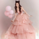 Камера, топ без лямок для влюбленных, розовое свадебное платье, французский стиль