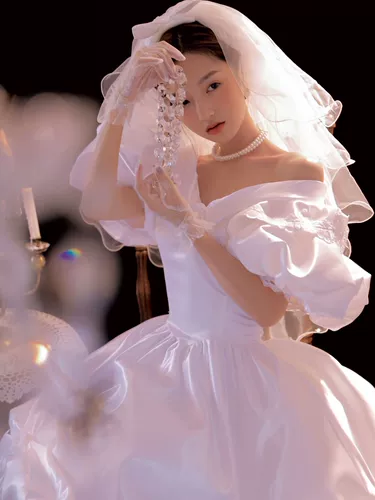 Новая 80 мам возраст Antivadwood Свадебное фото тема ретро -корт белый пряжа частная домашняя фотография фото и одежда