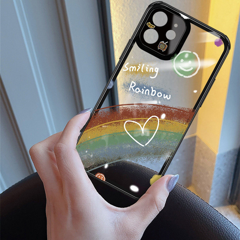 Minimalist Transparent Glass Cover for iPhone 13 Phone Case Ultra Thin Trendy Brand iPhone 13Promax