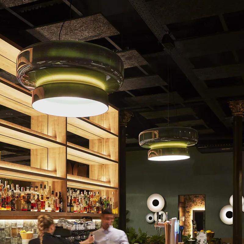 Ресторан люстра 西班牙marset bohemia 餐厅吊灯 北欧中古简约彩色玻璃吧台氛围灯