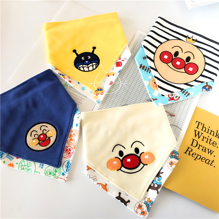 2 dress baby triangular towel male baby pure cotton double press-button spat towel newborn waterproof surrounding pocket for autumn and winter