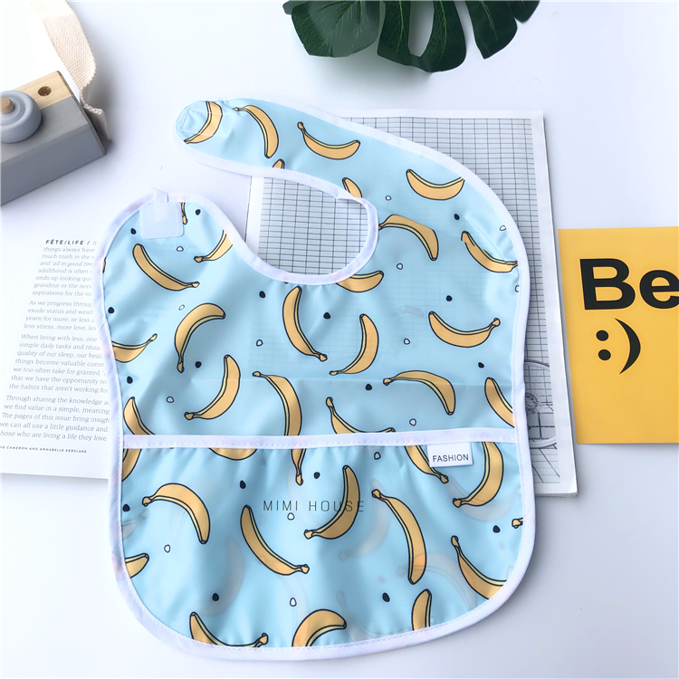 ins Korean version of the baby eating bib waterproof eating pocket baby enlarged bib easy to clean eating pocket 0-3 years old