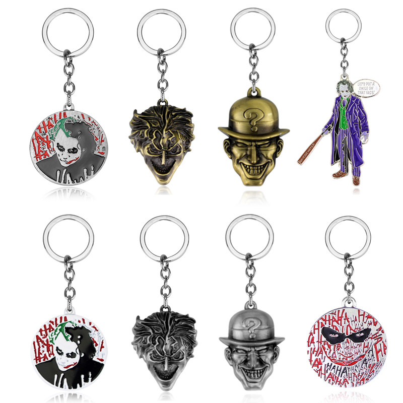 Justice League Batman 2 Key Circle Dark Knight Villain Evil Clown Key Clasp Car Key Pendant