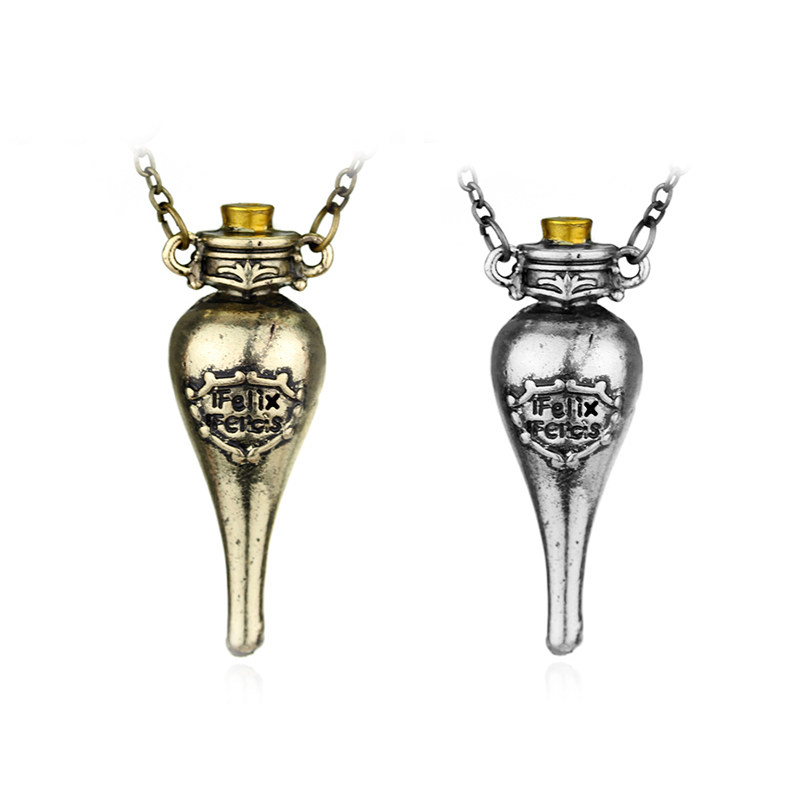 European and American movies Harry Potter peripheral Fulin medicine glass bottle necklace men's alloy small medicine bottle pendant pendant