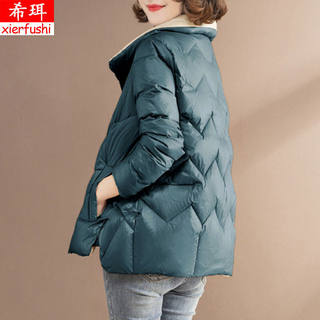2023 autumn and winter off-season new stand-up collar lightweight down jacket for women loose and versatile warm long-sleeved short coat trendy
