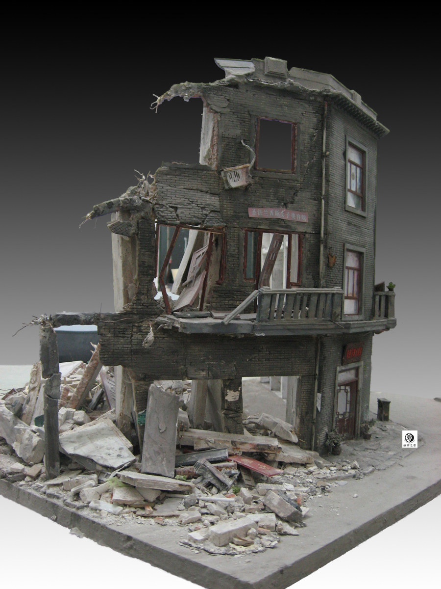 Film and television special effects miniature landscape Tangshan Earthquake film and television special effects miniature scene production