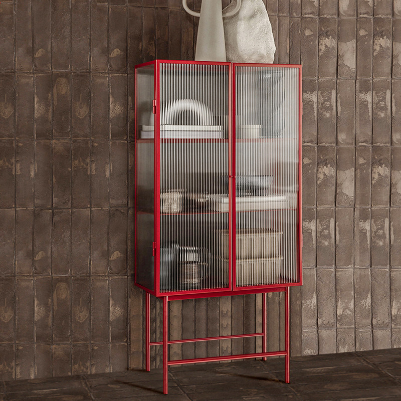 Changhong glass sideboard high cabinet storage storage cabinet modern minimalist Danish medieval locker light luxury wine cabinet