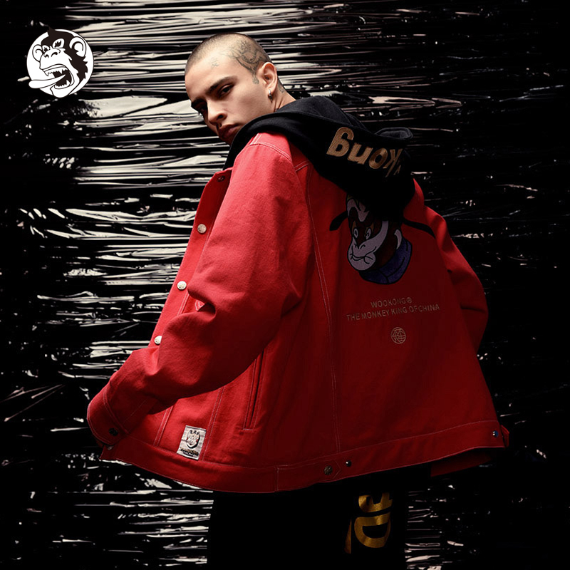 Wookong【Rebel in Heaven】Collaboration Edition Yimawen Embroidered Autumn Denim Jacket National Trend Jacket Wookong【Rebel in Heaven】Collaboration Edition Yimawen Embroidered Autumn Denim Jacket National Trend Jacket