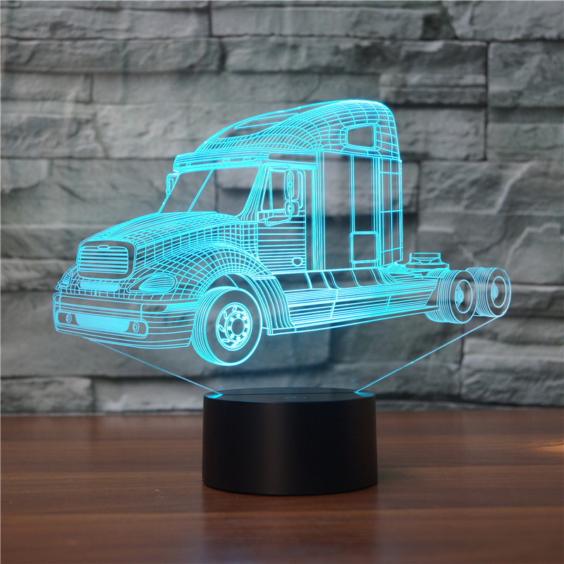 Truck Decoration 3d Table Light Seven Color Gradual Layer LED Small Night Light Usb Plug-in Electric Bedroom Bedlight Bar Tabletop Lamp