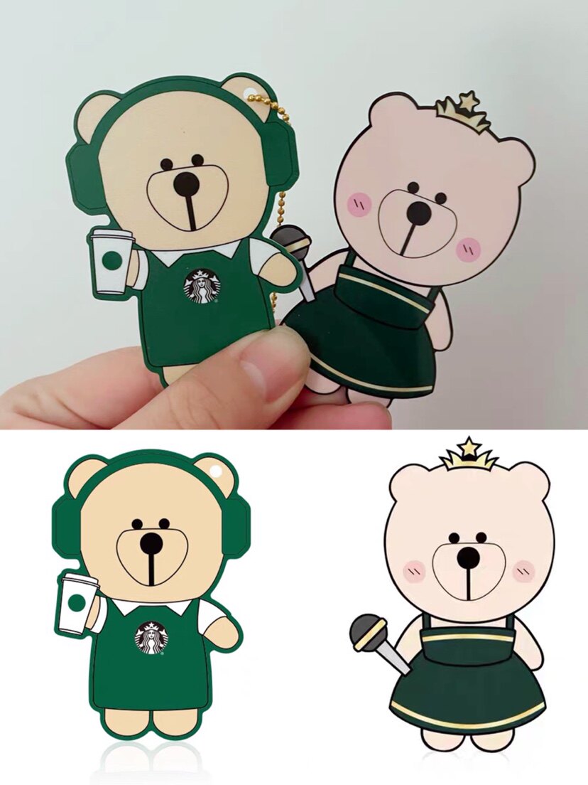 星巴克情侣款DJ小熊皇冠母熊异形星礼卡空卡可充值关联绑定账户