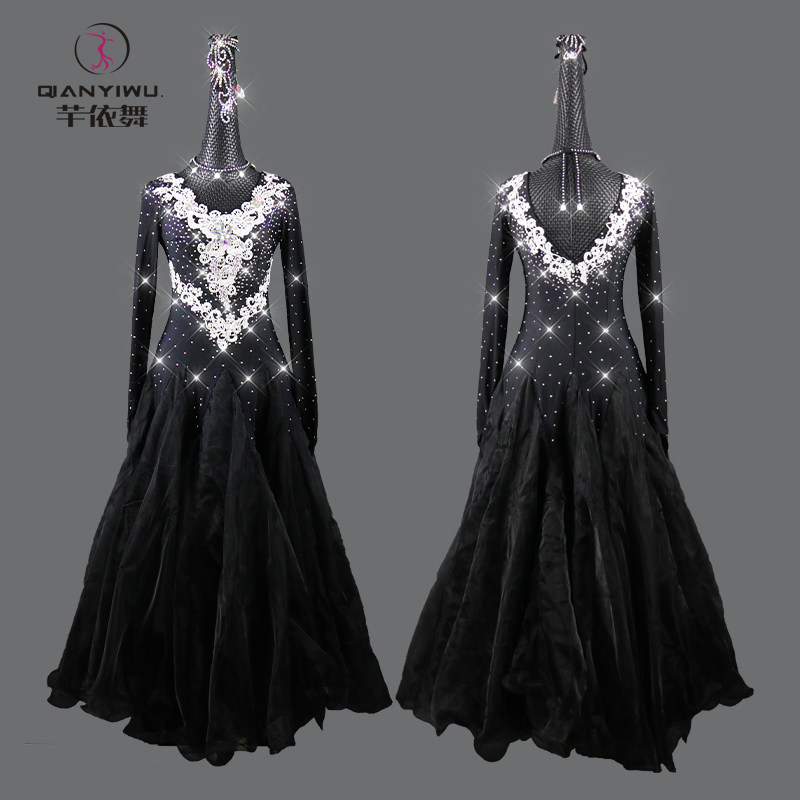 The new modern dance skirt big skirt dress national standard dance competition dress waltz ballroom dance skirt sexy women's style