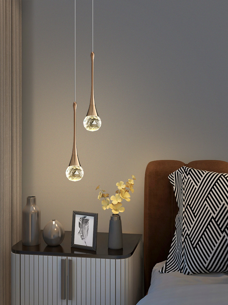 Bedside Chandelier Model Room Light Luxury Crystal Tv Background Wall Bar Counter Front Desk Bedroom Atmosphere Design Small Chandelier