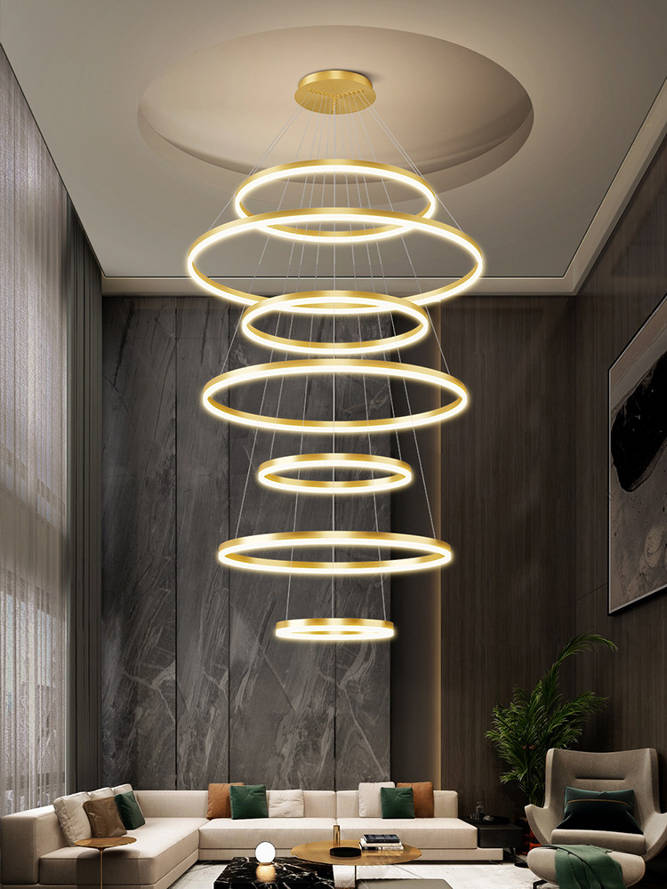 Lamps, Living Room Chandelier, Mezzanine Light Luxury, Simple Modern Chandelier, Led Villa High-Ceiling Duplex Chandelier