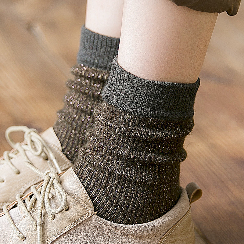 Thick Socks Female Midbarrel Socks Korean Version College Wind Bubble Socks Women's Autumn Winter Women Cotton Socks Winter Thickened wool socks