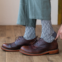 Stockings mens socks personality trend Japanese retro elements wind Four Seasons cotton socks British style casual middle tube mens socks